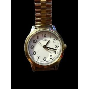 Timex Indiglo Women's Two-Tone Expansion Band Watch WR30M Quartz Analog